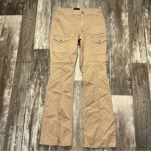 White House Black Market Women’s Khaki Flared Cargo Pants Size 8CL